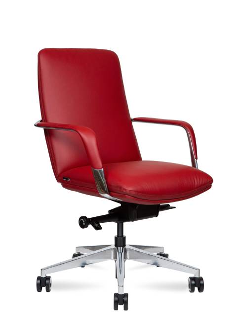 Кресло офисное / Нэо LB / Neo LB / красная кожа / алюминиевая база Кресло офисное / Нэо LB / Neo LB / красная кожа / алюминиевая база