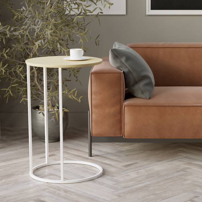 Стол придиванный Остин дуб янтарный/белый