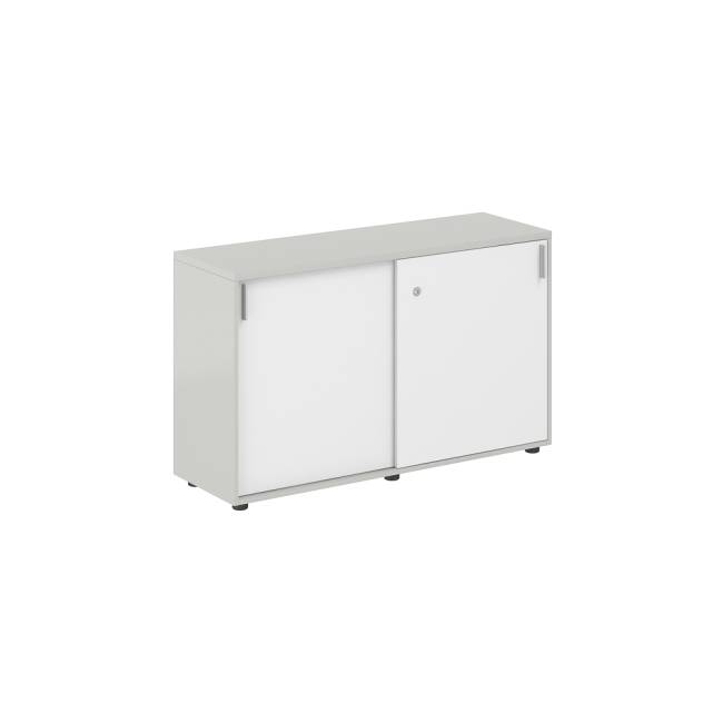 SG.701.SH.WH / Шкаф купе 1238х400х750 низкий, с замком / корпус цвет: серый бархат, фасады: белый