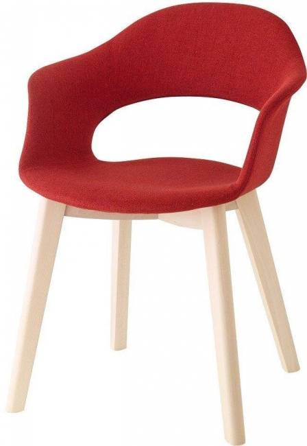 Кресло с обивкой Scab Design, Natural Lady B Pop красный, черный бук