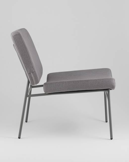 Кресло Эбигейл велюр серый, каркас серый