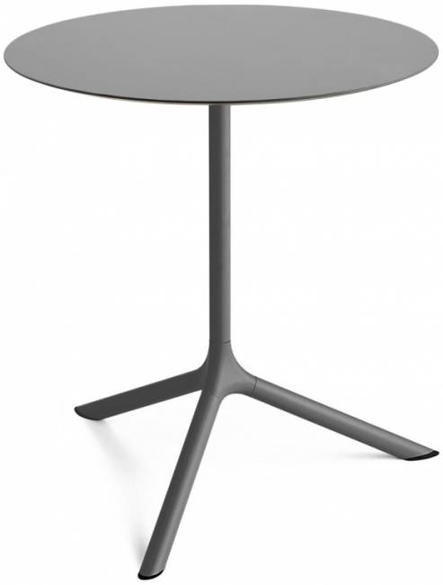 Стол ламинированный обеденный складной Tripe Maxi Folding антрацит, светло-серый Ø800х740 мм