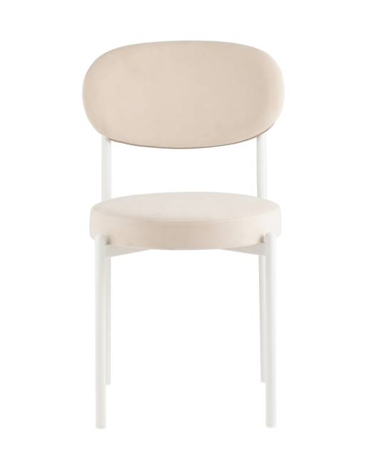 Стул Бриф SN велюр молочный каркас белый муар