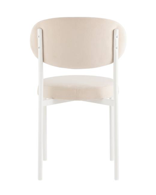 Стул Бриф SN велюр молочный каркас белый муар