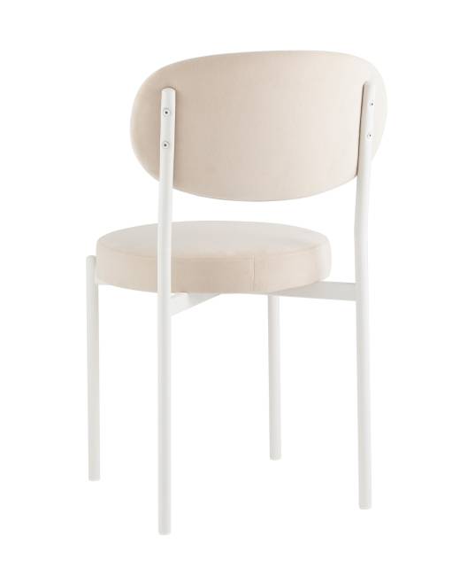 Стул Бриф SN велюр молочный каркас белый муар