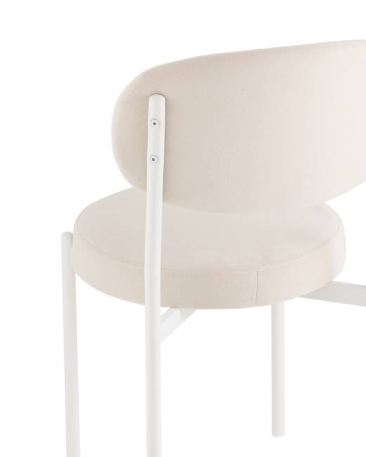 Стул Бриф SN велюр молочный каркас белый муар