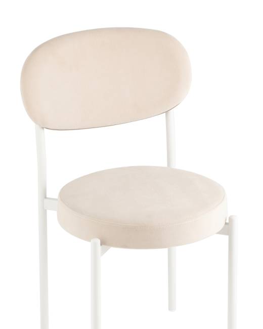 Стул Бриф SN велюр молочный каркас белый муар