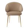 Дизайнерский стул Томас на усиленной опоре, латте, основание золото