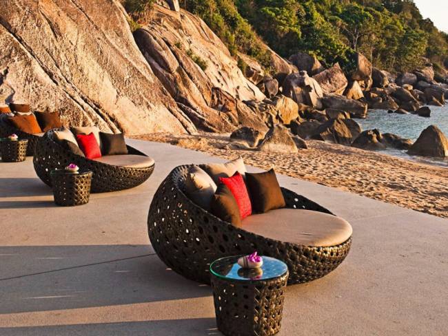 Лаунж-диван плетеный Shell кофе Ø1500х860 мм