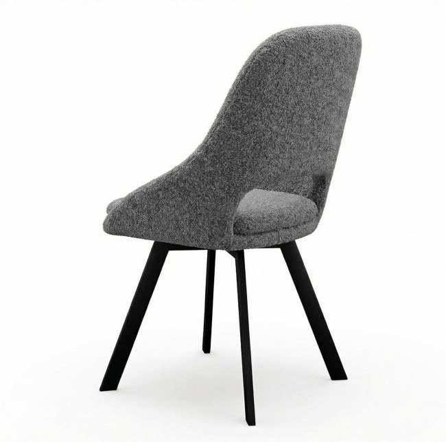 Стул DikLine 247 поворотный, BL13 серый, ножки черные