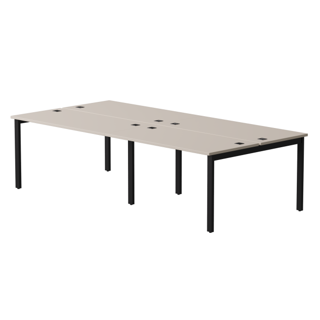 Бенч-система на 4 места Everprof EVO на металлокаркасе 3160х670(1370)x755 Кашемир/Черный