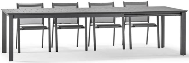 Стол металлический раздвижной Panarea антрацит 2000-3000х1100х760 мм