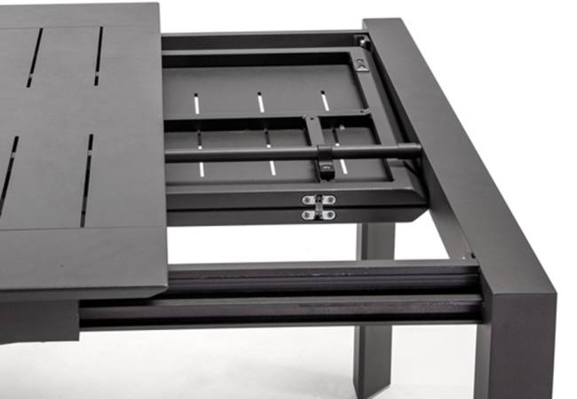 Стол металлический раздвижной Panarea антрацит 2000-3000х1100х760 мм