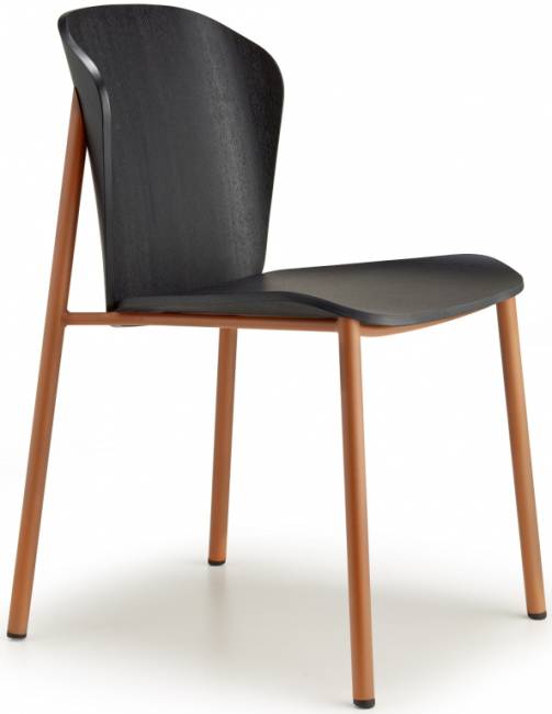 Стул деревянный Finn Metal Wood терракотовый, черный ясень 480х530х780 мм