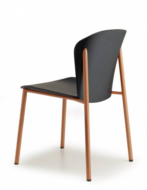 Стул деревянный Finn Metal Wood терракотовый, черный ясень 480х530х780 мм