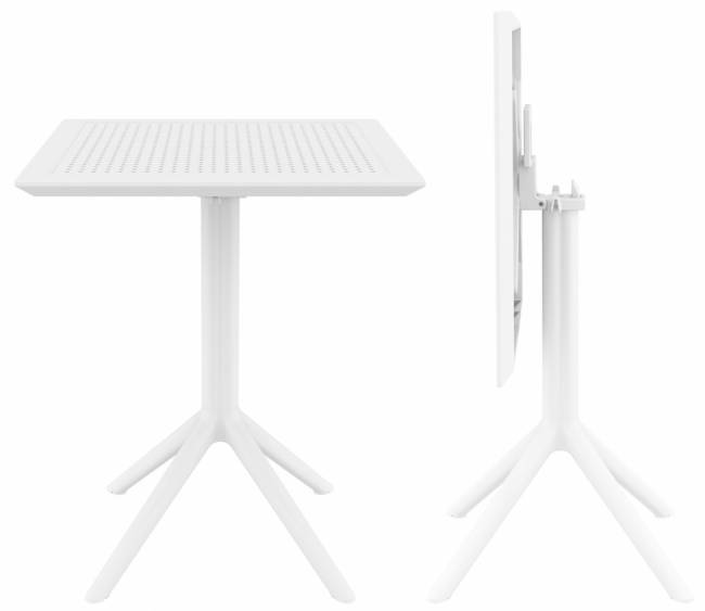 Стол пластиковый складной Sky Folding Table 60 белый 600х600х740 мм