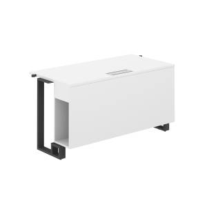 SP.0106.WH.WH.AN / Модуль прямой 1400х700х750 / столешница:белый, подстолье:белый, металлокаркас:антрацит, лючок:серый