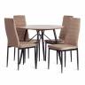Стул Easy (mod. JSC02-1) / 1 шт. в упаковке металл, флок, 41 х 52 х 96 см, Beige (бежевый) HLR8 / черный Beige (бежевый) HLR8 / черный металл, флок