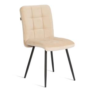 Стул обеденный Medeo велюр, 47х56х89, молочный/черный, (Porsche 2) белый велюр