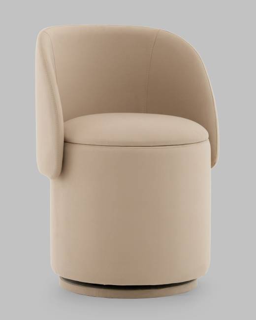 Пуф-трансформер Таунсвилл вращающийся с ящиком велюр бежевый