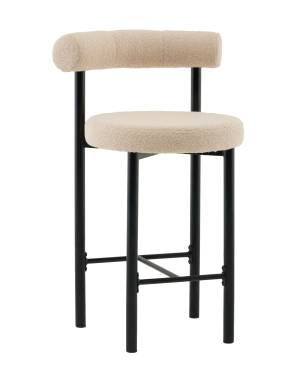 Стул полубарный Флорео букле бежевый