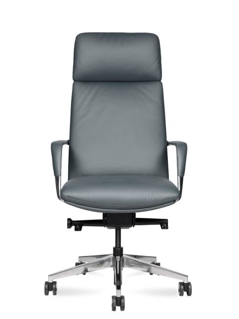 Кресло офисное / Нэо / Neo / серая кожа / алюминиевая база Кресло офисное / Нэо / Neo / серая кожа / алюминиевая база