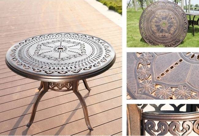 Стол из литого алюминия Vienna 120