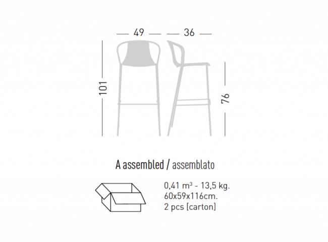Стул барный с обивкой Kasia Stool 76 490х360х1010 мм Стул барный с обивкой Kasia Stool 76 490х360х1010 мм