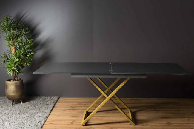 Стол-трансформер Левмар Cross P03/S90 Антрацит/золото