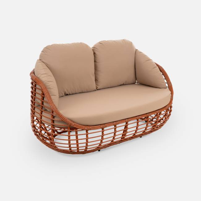 Диван Lotus 2ps (с упаковкой) Африканский закат, RAL 8023, Jamaica Cappucino