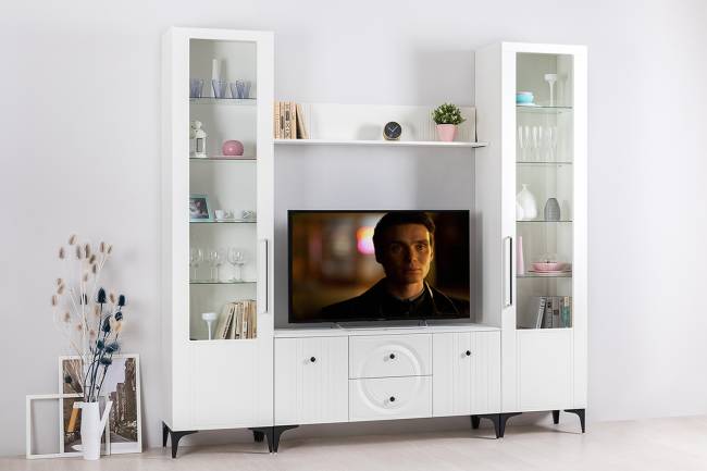 Полка Валенсия 16.481 цвет белый шагрень