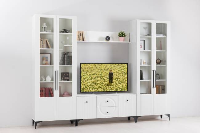 Полка Валенсия 16.481 цвет белый шагрень