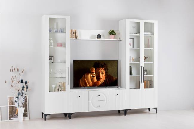 Полка Валенсия 16.481 цвет белый шагрень