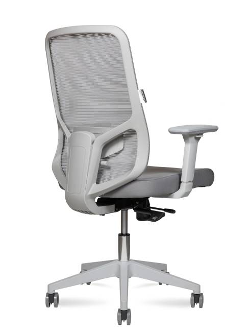 Кресло офисное / Бэст LB грэй / Best LB grey / серый пластик / серая сетка / серая ткань