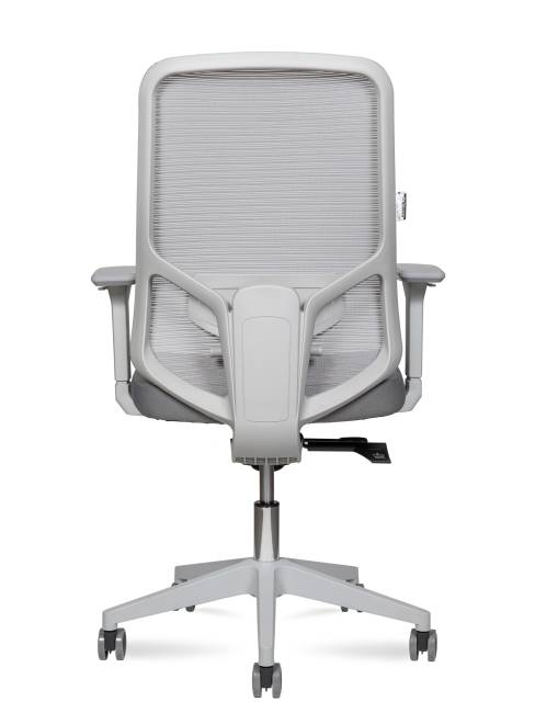 Кресло офисное / Бэст LB грэй / Best LB grey / серый пластик / серая сетка / серая ткань