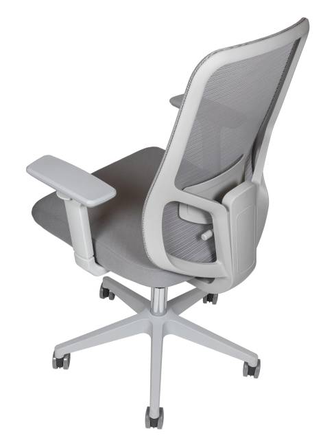 Кресло офисное / Бэст LB грэй / Best LB grey / серый пластик / серая сетка / серая ткань