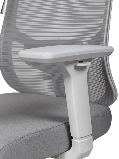 Кресло офисное / Бэст LB грэй / Best LB grey / серый пластик / серая сетка / серая ткань