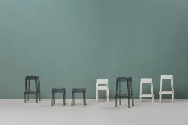 Табурет прозрачный Rubik фиолетовый 370х370х450 мм