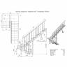 Модульная лестница Комфорт - Классик (с поворотом на 180 градусов и площадками) Направо, Серый, 3240-3420