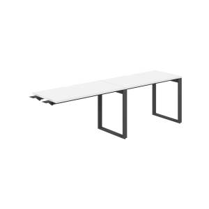 AG.191.WH.V.72.AN / Рабочая станция комбо s-b-s 2400х600х750 / профиль О-образный: 70х20 антрацит; столешница с вырезом; столешница: белый