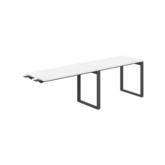 AG.191.WH.V.72.AN / Рабочая станция комбо s-b-s 2400х600х750 / профиль О-образный: 70х20 антрацит; столешница с вырезом; столешница: белый