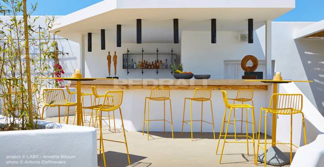 Стул металлический барный Nolita желтый 505х485х960 мм