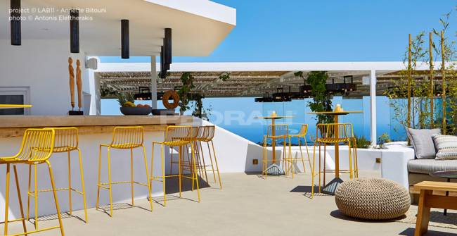 Стул металлический барный Nolita желтый 505х485х960 мм