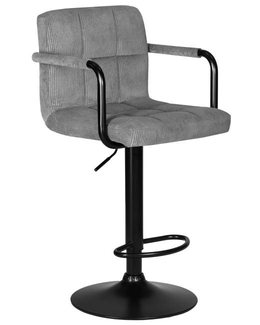Набор 2 шт Стул барный DOBRIN KRUGER ARM BLACK, серый вельвет (LAR-E2041-25)