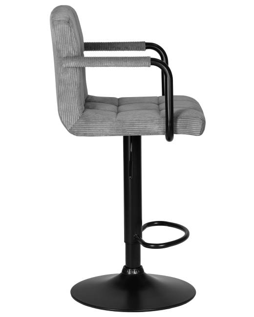 Набор 2 шт Стул барный DOBRIN KRUGER ARM BLACK, серый вельвет (LAR-E2041-25)