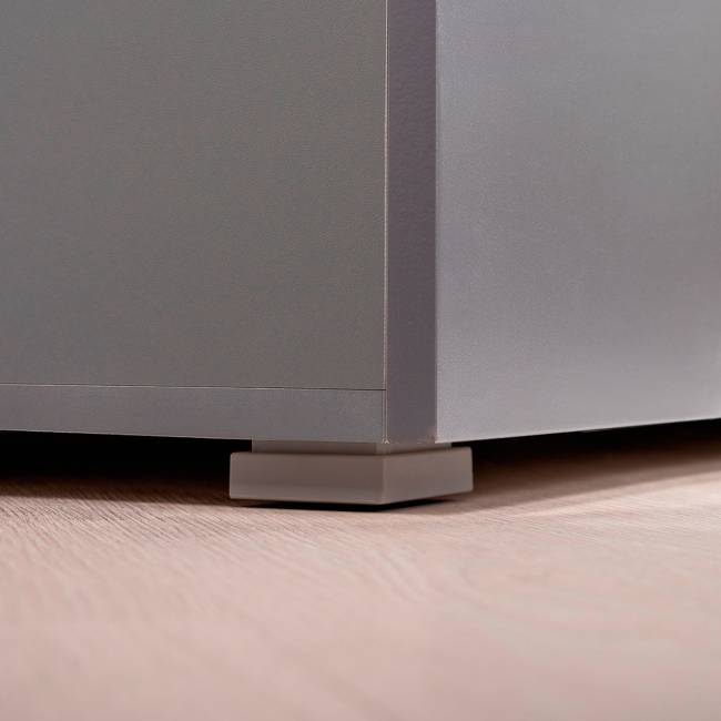 Набор шкафов для прихожей Октава № 49 цвет белый шагрень/серый графит/дуб крафт золотой