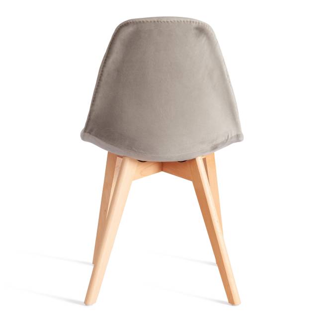 Стул Cindy Soft/Синди Софт (мод. C1021F1-1)/2 шт. в упаковке велюр/дерево бук, 55х48х83см, светло-серый/натуральный (Комплект из 2 шт.) светло-серый велюр/дерево бук