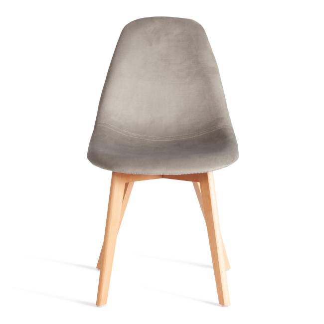 Стул Cindy Soft/Синди Софт (мод. C1021F1-1)/2 шт. в упаковке велюр/дерево бук, 55х48х83см, светло-серый/натуральный (Комплект из 2 шт.) светло-серый велюр/дерево бук
