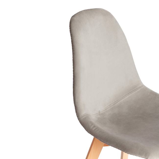 Стул Cindy Soft/Синди Софт (мод. C1021F1-1)/2 шт. в упаковке велюр/дерево бук, 55х48х83см, светло-серый/натуральный (Комплект из 2 шт.) светло-серый велюр/дерево бук