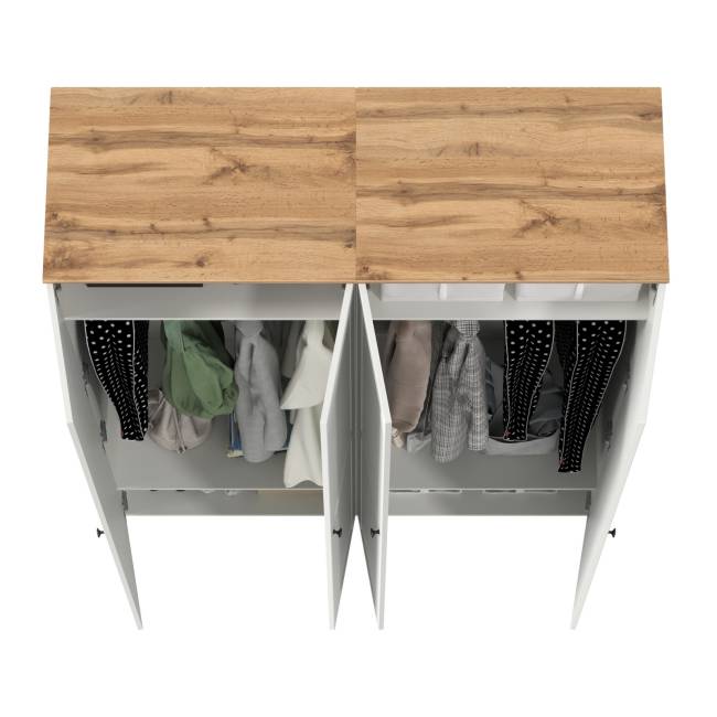 Два шкафа для одежды в прихожую Остин цвет белый шагрень/дуб крафт золотой